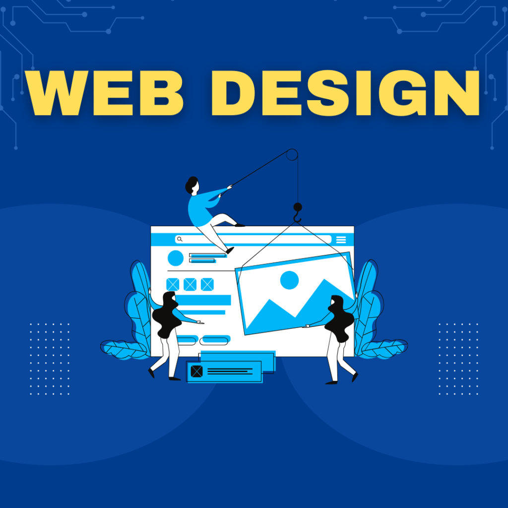 Blue and Yellow Minimalist Website Development Instagram Post